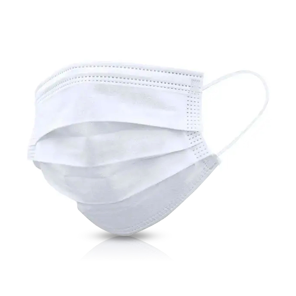 Kit 50 Mascara Descartáveis Tnt Branca 3 Camada Com Elástico