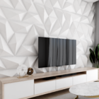 Kit 50 Placas Painel Trapézio Revestimento Decorativo Relevo