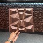 Kit 50 Placas Revestimento De Parede Pvc 3d Diamante Madeira