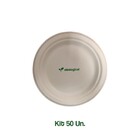 Kit 50 Pratos Biodegradáveis Ecologicas