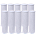 Kit 50 Refil Filtro Carvão Ativado Carbon Block 9 3/4 Cinza