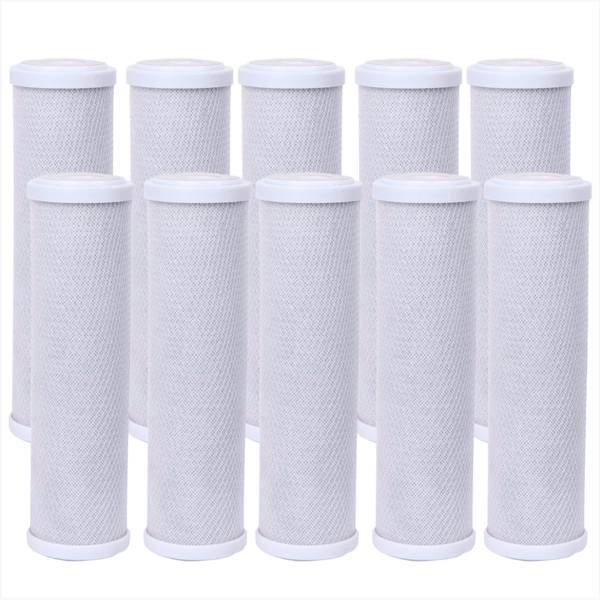 Kit 50 Refil Filtro Carvão Ativado Carbon Block 9 3/4 Cinza