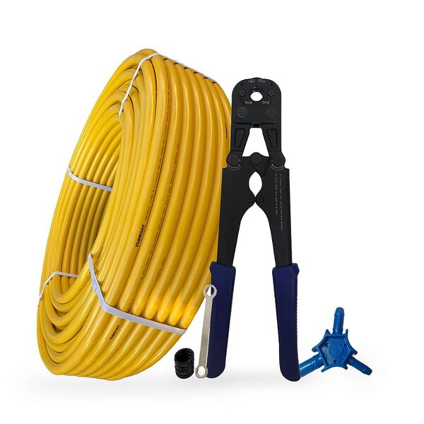 Kit 50mt Tubo Pex 20mm+alicate 16/20mm+escareador Tudogás