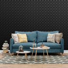 Kit 52 Placas 3d Pvc Preto Decoração Revestimento Premium De