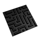 Kit 52 Placas 3d Pvc Preto Decoração Revestimento Premium De