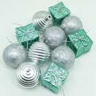 Kit 55 Peças Tubo Natalino Enfeite Árvore Natal Verde 5cm