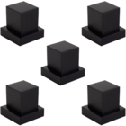 Kit 5 Acabamentos Registro Quadrado Metal Preto Padrão Deca