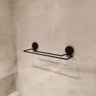 Kit 5 Acessórios Pretos Banheiro Suportes Ventosa Papeleira T