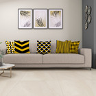 Kit 5 Almofada 40cm X 40cm Geométrico Amarelo Para Sala Estam