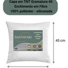 Kit 5 Almofadas 45x45 Fibra Siliconada Tnt Santavari Liso Bra
