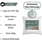 Kit 5 Almofadas 45x45 Fibra Siliconada Tnt Santavari Liso Bra