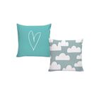 Kit 5 Almofadas Decorativas Sofá Cheias 40x40 Azul Tiffany Az