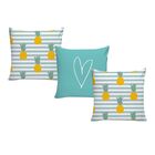 Kit 5 Almofadas Decorativas Sofá Cheias 40x40 Azul Tiffany Az