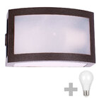 Kit 5 Arandela Finestra Policarbonato Marrom + Led