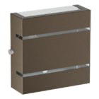 Kit 5 Arandelas Slim 2 Fachos Frisada Marrom Policarbonato Md