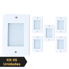 Kit 5 Balizador De Embutir Escada Parede Branco 4x2 Alumínio
