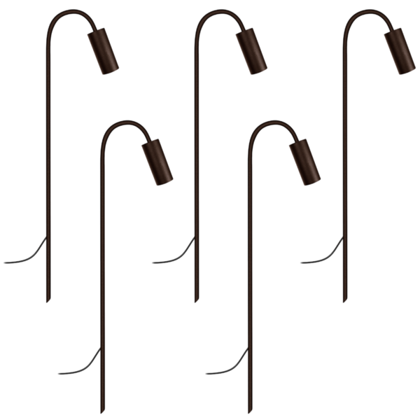 Kit 5 Balizadores Espeto Luminária Jardim Escada Marrom 80cm