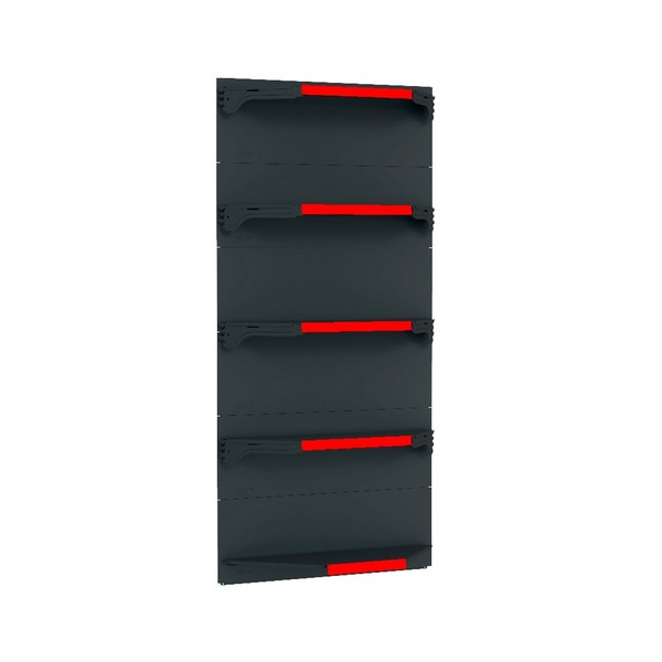 Kit 5 Bandejas Para Gondola Canto 170 Fit 40/60 Preto Pe Verm