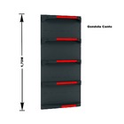 Kit 5 Bandejas Para Gondola Canto 170 Fit 40/60 Preto Pe Verm