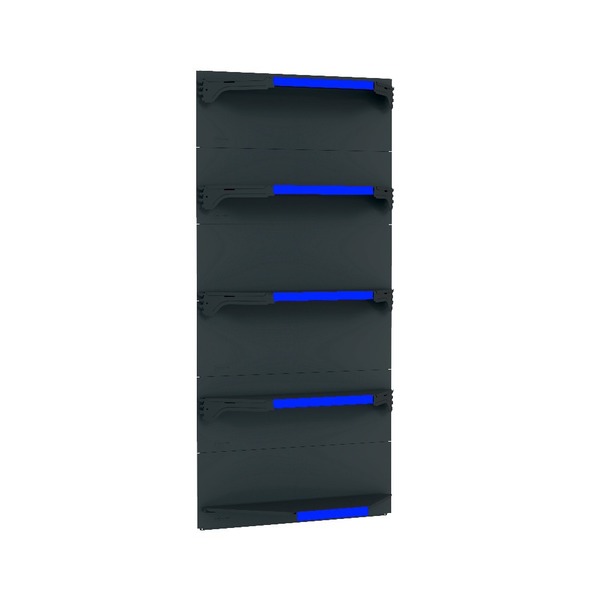 Kit 5 Bandejas Para Gondola Canto 202 Fit 40/60 Preto Pe Azul