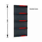 Kit 5 Bandejas Para Gondola Canto 202 Fit 40/60 Preto Pe Verm