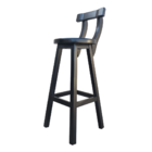 Kit 5 Banqueta Alta De Madeira Com Encosto Girafa Preto