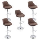 Kit 5 Banqueta Milano Carmel Estofada Giratória C/ Regulagem