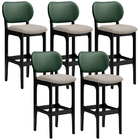 Kit 5 Banquetas Alta Bar Cozinha Sala Jantar Betta L02 Preto