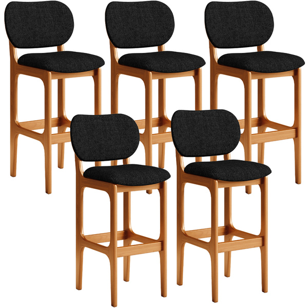 Kit 5 Banquetas Alta Bar Cozinha Sala Jantar Fixa Betta L02 I