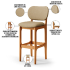 Kit 5 Banquetas Alta Bar Cozinha Sala Jantar Fixa Betta L02 I