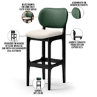 Kit 5 Banquetas Alta Bar Cozinha Sala Jantar Fixa Betta L02 P