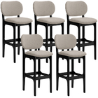 Kit 5 Banquetas Alta Bar Cozinha Sala Jantar Fixa Betta L02 P