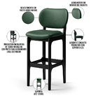 Kit 5 Banquetas Alta Bar Cozinha Sala Jantar Fixa Betta L02 P