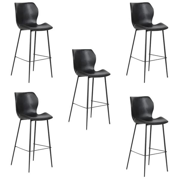 Kit 5 Banquetas Alta Com Encosto Para Bancada Cozinha Penha R