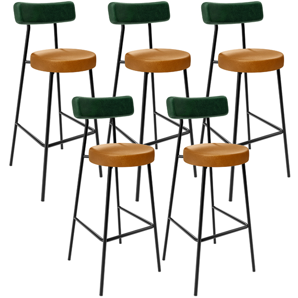 Kit 5 Banquetas Alta Cozinha Sala De Jantar Milão L02 Facto V