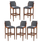 Kit 5 Banquetas Alta Estofada Barcelona 37 X 101 Cm Madeira M