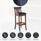 Kit 5 Banquetas Alta Estofada Valentina 36 X 100 Cm Madeira M