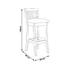 Kit 5 Banquetas Alta Madeira Maciça Bakeri Linho Cinza/imbuia