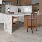 Kit 5 Banquetas Alta Madeira Maciça Pontes Madeira Imbuia G42