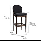 Kit 5 Banquetas Alta Noruega 50 X 108 Cm Madeira Maciça Tabac