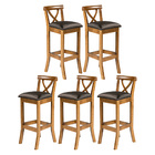 Kit 5 Banquetas Alta Para Área Gourmet  36x100 Cm Paris Madei