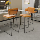 Kit 5 Banquetas Altas Cozinha Sala Jantar Base Em Aço Fixa Al