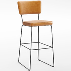 Kit 5 Banquetas Altas Cozinha Sala Jantar Base Em Aço Fixa Al