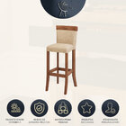 Kit 5 Banquetas Bar Estofada Alta 36x100 Cm Diamantina Madeir