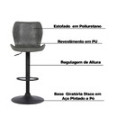 Kit 5 Banquetas Base Em Aço Giratória Naboo Com Regulagem De