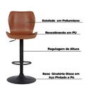 Kit 5 Banquetas Base Em Aço Giratória Naboo Com Regulagem De