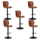 Kit 5 Banquetas Base Em Aço Giratória Naboo Com Regulagem De