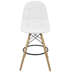 Kit 5 Banquetas Botonê Eiffel Assento Couro Base Fixa Madeira