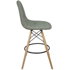 Kit 5 Banquetas Botonê Eiffel Assento Couro Base Fixa Madeira