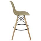 Kit 5 Banquetas Charles Eames Eiffel Wood Design Base Fixa Ma